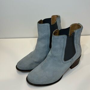 Blue Suede Hush puppies ankle boots